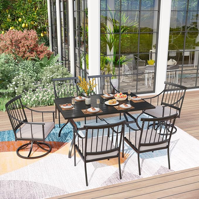 PHI VILLA 7 Pieces Outdoor Dining Set - Image 8