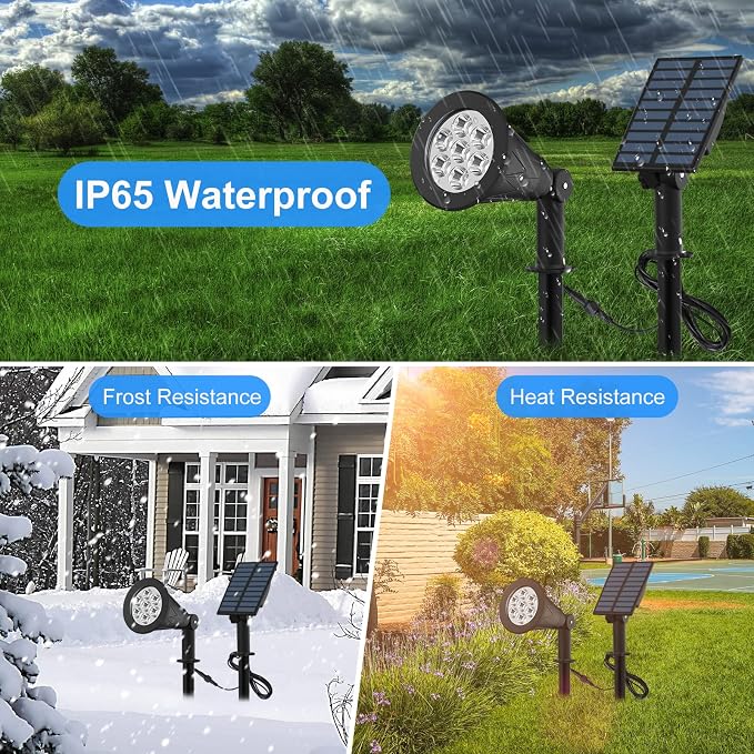 T-SUNUS RGB Solar Landscape Spotlights Christmas, Color Changing Spot Lights - Image 4