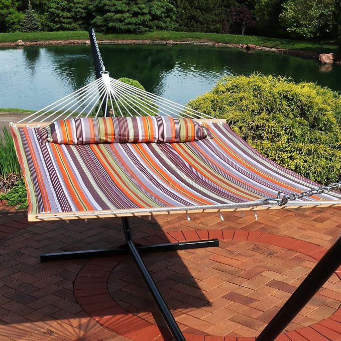 Sunnydaze Quilted Outdoor Hammock - Image 2