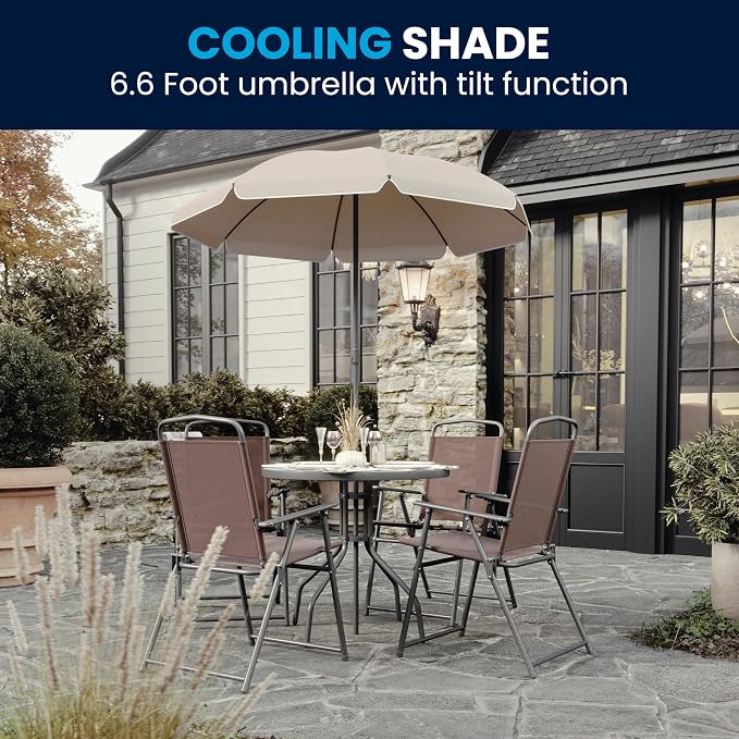 Flash Furniture Nantucket 6-Piece Patio Dining Set - Image 7
