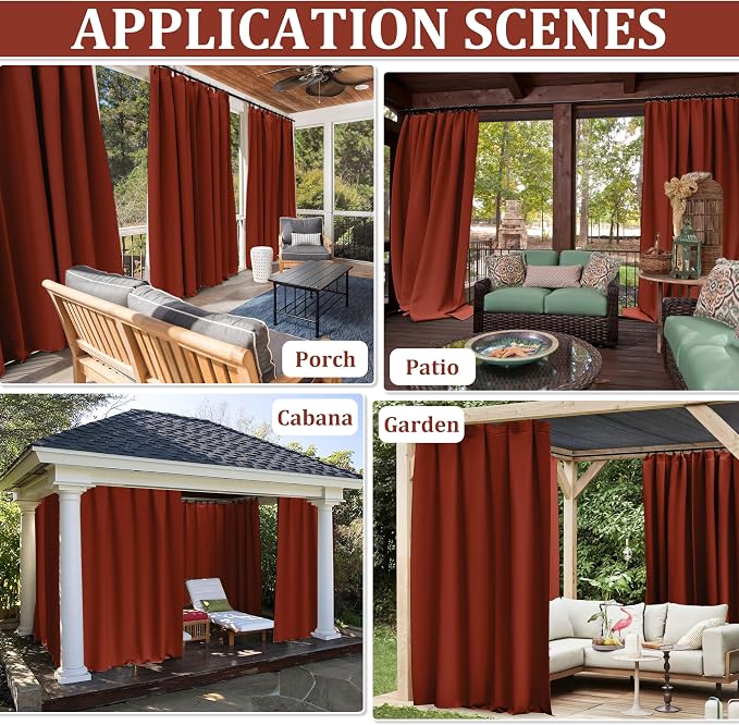 Gazebo Universal Replacement Privacy Curtain, 4-Panels Sidewall Curtains - Image 7