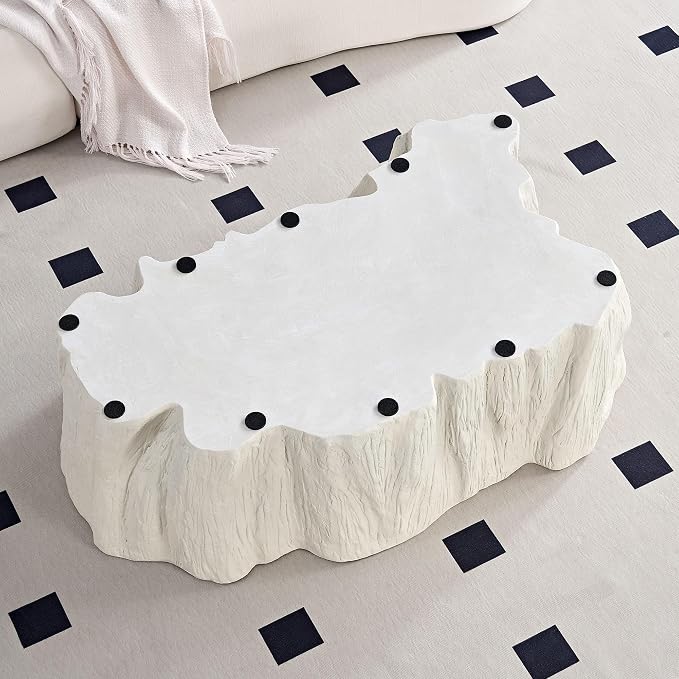 48.62" Coffee Table Modern Unique Shape Fiberglass Center Table - Image 9