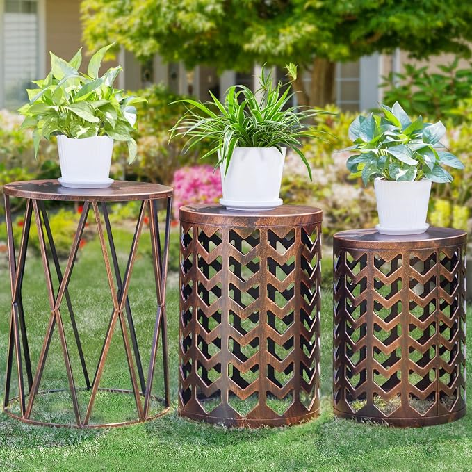 Y&M Nesting Side Table, Outdoor Decorative Garden Stool by YM