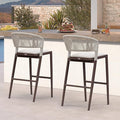 PURPLE LEAF Bar Stool Set of 2 Outdoor Bar Chairs by PURPLELEAF