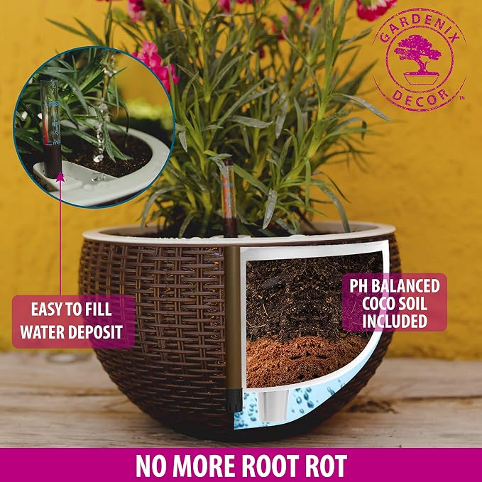 GARDENIX DECOR Self Watering Hanging Planter, Coco Coir, - Image 4
