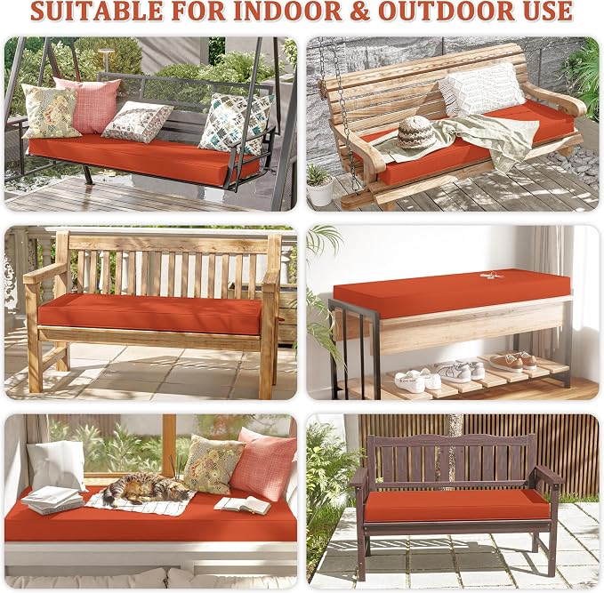 Premium Outdoor Bench Cushions for Patio Furniture 3.5inches Memory Foam Bench - Image 6