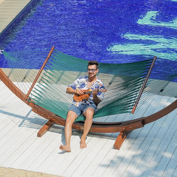 Lazy Daze Hammocks 10.5 FT Double 2 Person Caribbean Rope Hammock, Hand Woven - Image 7