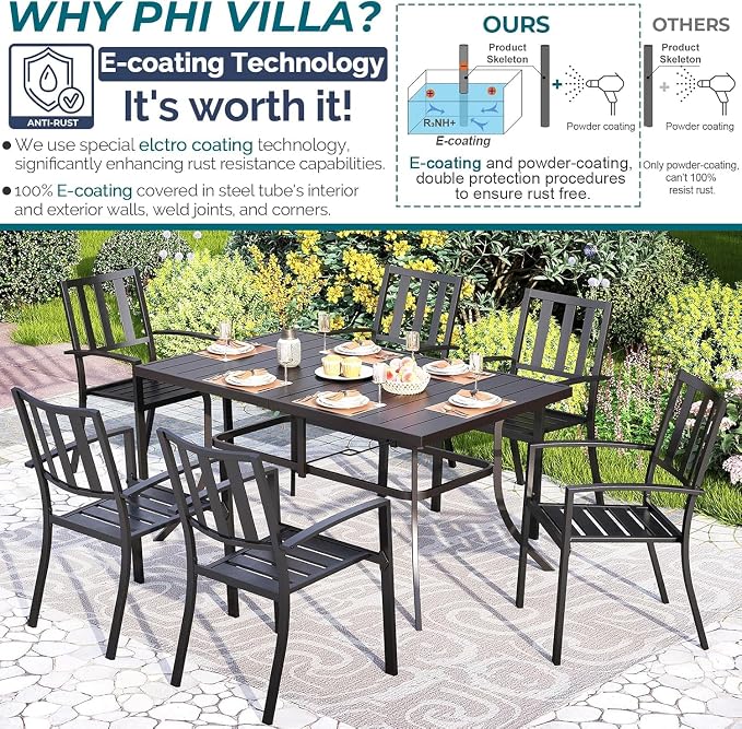 PHI VILLA 7 Piece Outdoor Dining Set - Image 8