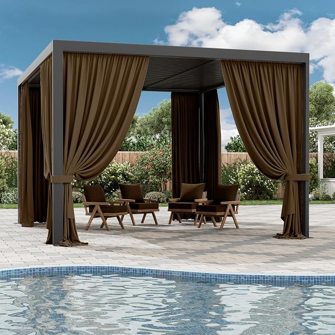 Gazebo Universal Replacement Privacy Curtain, 4-Panels Sidewall Curtains - Image 6