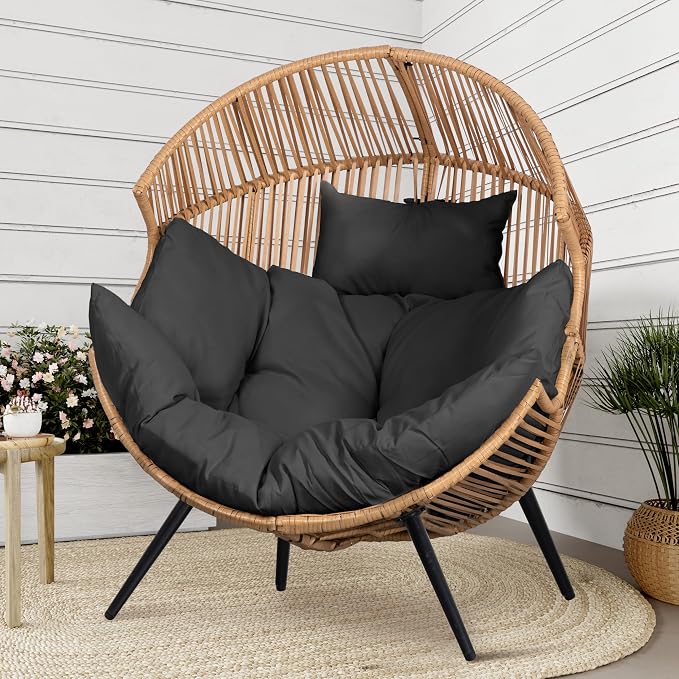 Shintenchi Wicker Egg Chair Rattan Patio Chair by Shintenchi