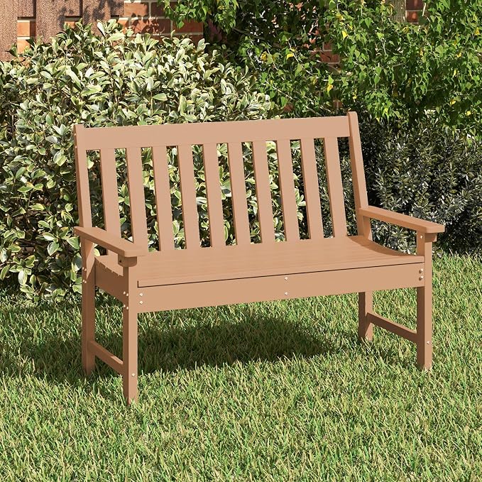 Tangkula HDPE Outdoor Garden Bench - Image 3