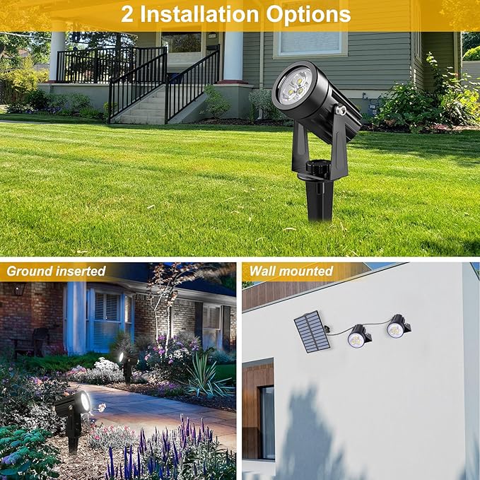 Solar Spot Lights Outdoor, Solar Landscape Spotlights IP65 Waterproof 9.8ft - Image 6