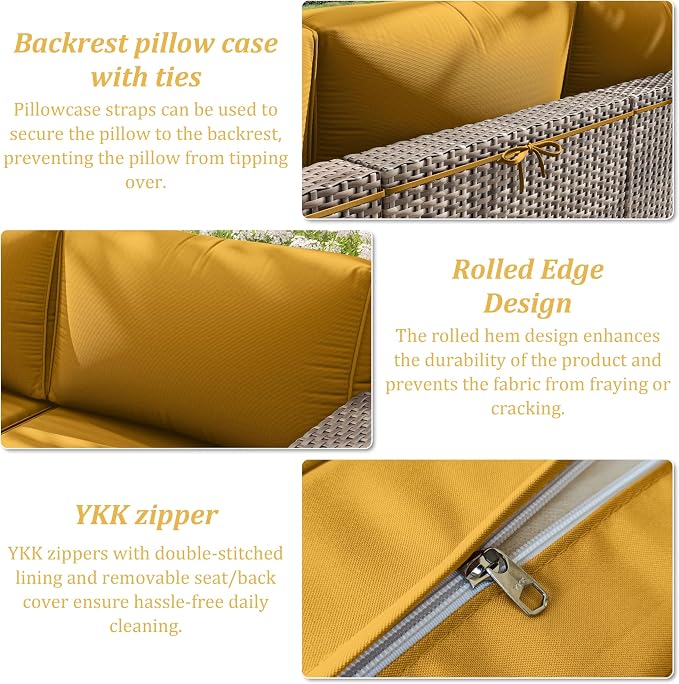 14 Pcs Outdoor Cushion Slipcovers Outdoor Patio Cushion Covers Replacement - Image 5