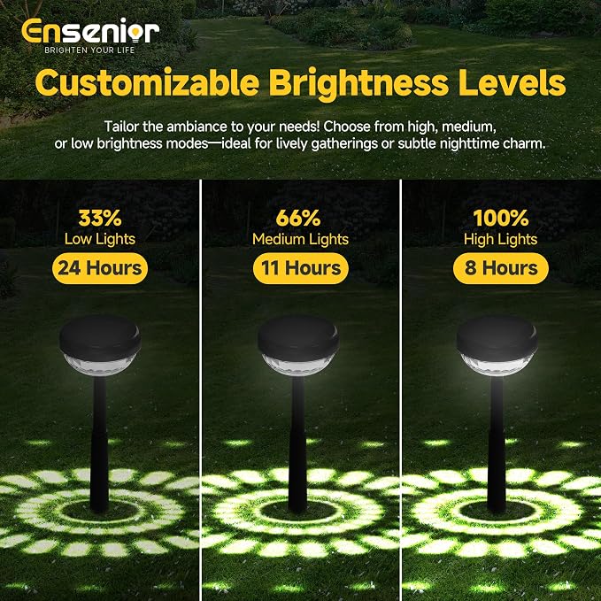 Ensenior 8-Pack Solar Lights Outdoor, Auto ON/Off 6500K LED Solar Garden Lights - Image 6