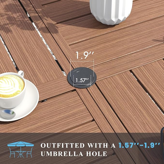 VICLLAX Patio Table and Chair Set of 4, All Weather Metal Round Outdoor Dining - Image 5