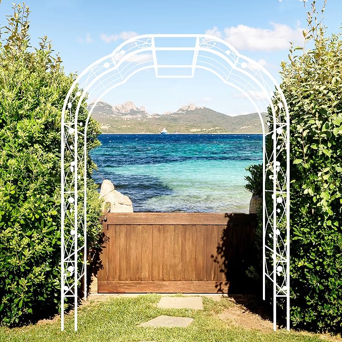 Metal Garden Arch 98.4" H Garden Arbor Trellis - Image 9