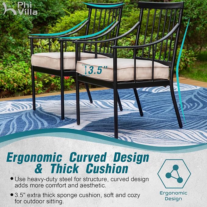 PHI VILLA 7 Pieces Outdoor Dining Set - Image 6
