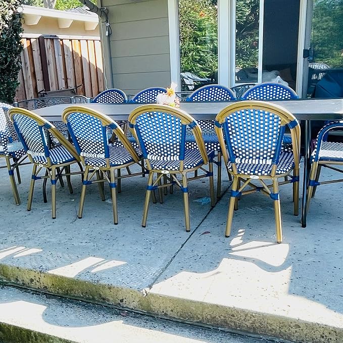 PURPLE LEAF Outdoor Dining Chair Set of 4 Aluminum Wicker Chairs - Image 5