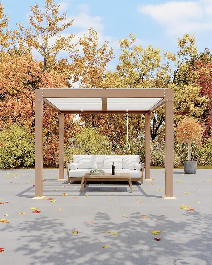 GarveeLife Louvered Pergola 10 ft x10', Outdoor Pergola - Image 2