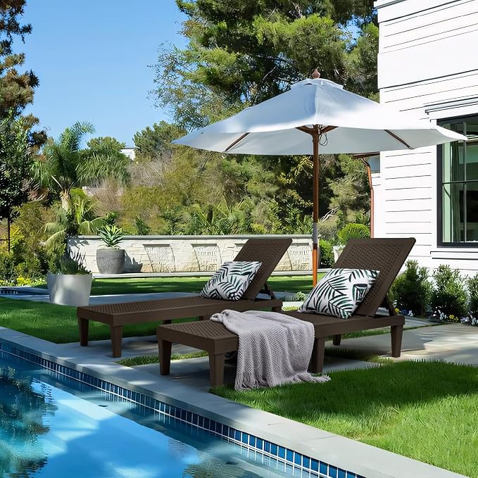 Greesum Outdoor Chaise Lounge Chairs Set of 2 - Image 2