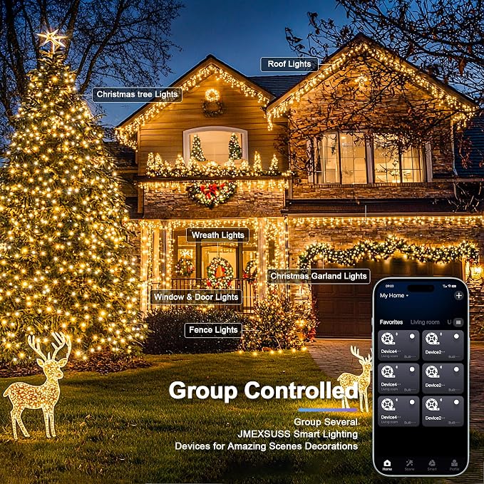 JMEXSUSS 800 LED RGB String Light Outdoor Indoor, Christmas Lights Outdoor - Image 5