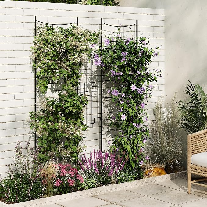 Garvee 2 PCS Baroque Style Metal Garden Trellis & Privacy Screen, Decorative - Image 6