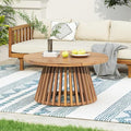 LUMISOL Patio Outdoor Acacia Wood Round Coffee Table, Circle Center Table by LUMISOL