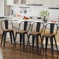 ALISH 24 Inch Bar Stools Set of 4, Industrial Counter Height Barstools High by ALISH