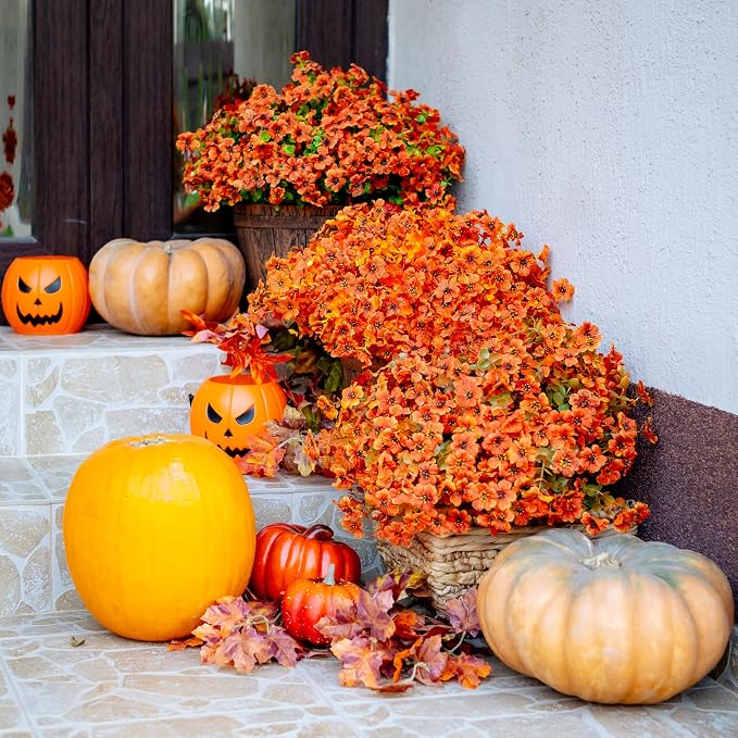 Artificial Fall Flowers Outdoor Fake Mums - Image 9