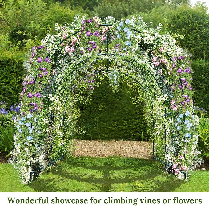 YardGrow Large Garden Support Arch Frame Climbing Plant Arch Arbor - Image 5