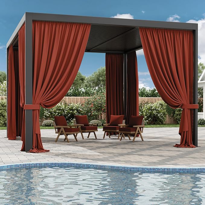Gazebo Universal Replacement Privacy Curtain, 4-Panels Sidewall Curtains - Image 6