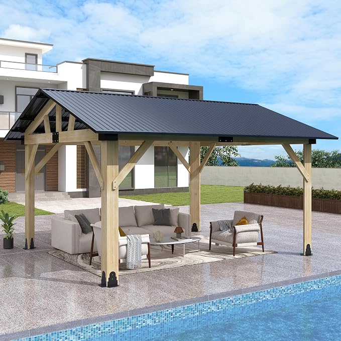 COVERONICS 12’x14’ Outdoor Wood Gazebo by COVERONICS