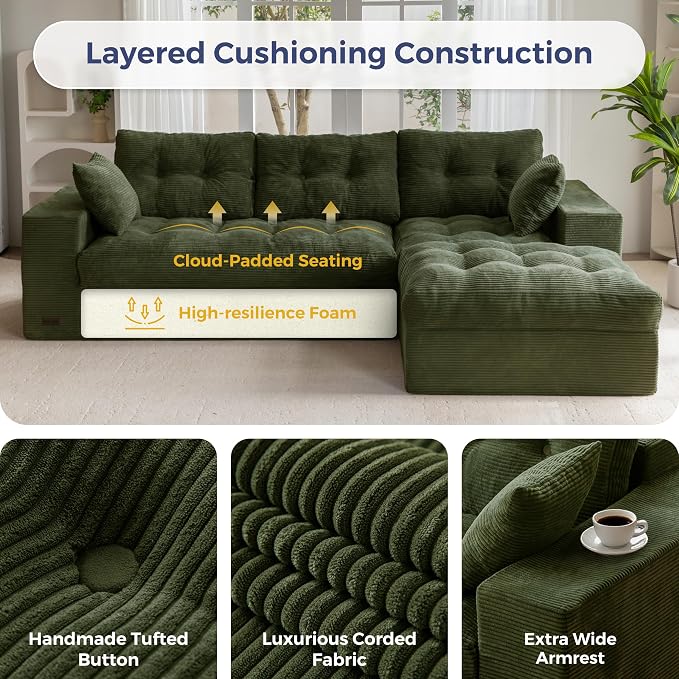 MAXYOYO 104" L Shaped Modular Sectional Sofa - Image 5
