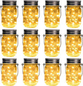 GIGALUMI Solar Mason Jar Lights, 12 Pack 30 Led String Fairy Lights Garden by GIGALUMI