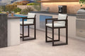PURPLE LEAF Outdoor Counter Height Bar Stools Set of 2 27 Inch Modern Aluminum by Unknown