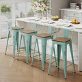 Andeworld Bar Stools Set of 4 Bar Height Stools Industrial Metal Barstools by Andeworld