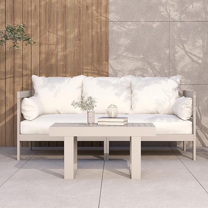 Milliard Outdoor Sofa Patio Furniture Set, Modern Wood Couch - Image 6