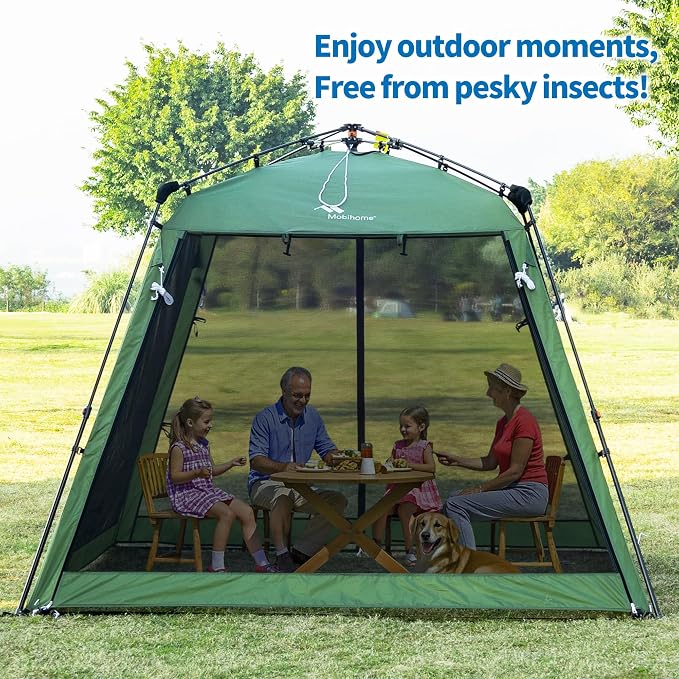 Pop Up Screen House Gazebo 8.2'x8.2'x75'', 4-6 Person Portable Screen Room - Image 2