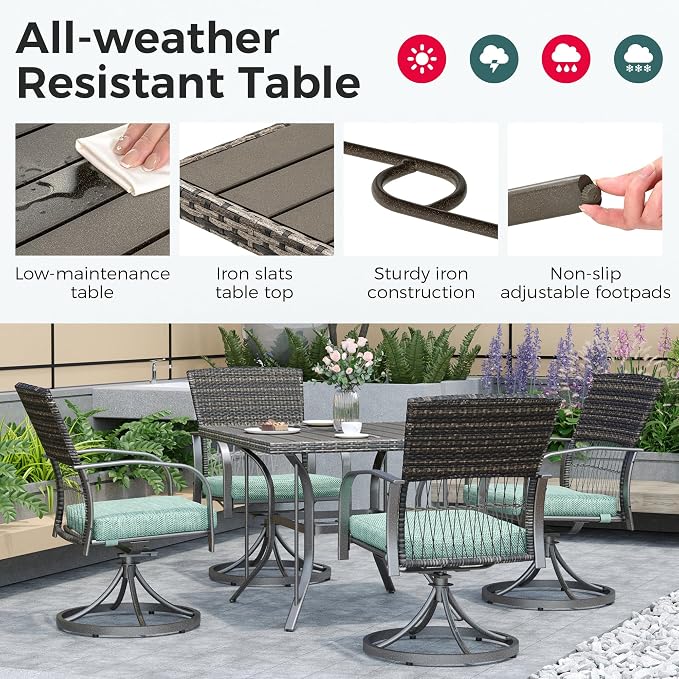 Pamapic 5-Piece Outdoor Dining Set - Image 6