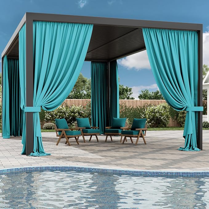Gazebo Universal Replacement Privacy Curtain, 4-Panels Sidewall Curtains - Image 6