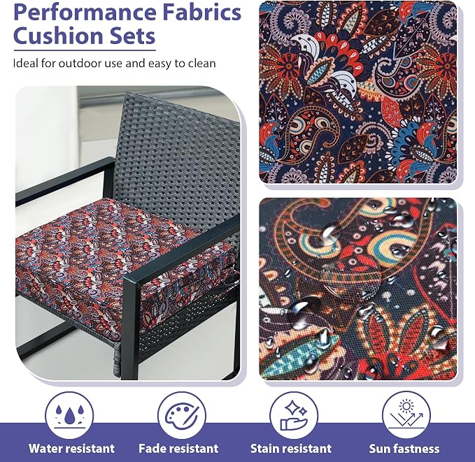 Outdoor Chair Cushions Set of 4, Waterproof Outdoor Seat Cushions - Image 3