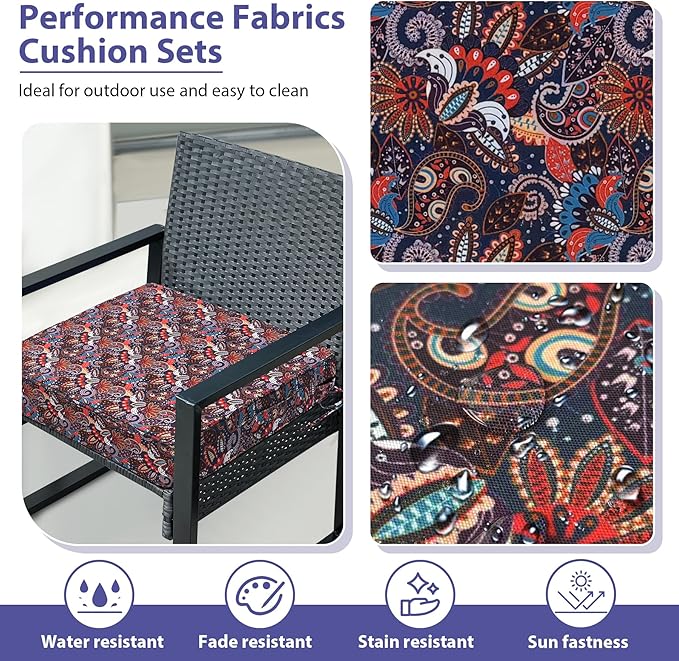 Outdoor Chair Cushions Set of 4, Waterproof Outdoor Seat Cushions - Image 3