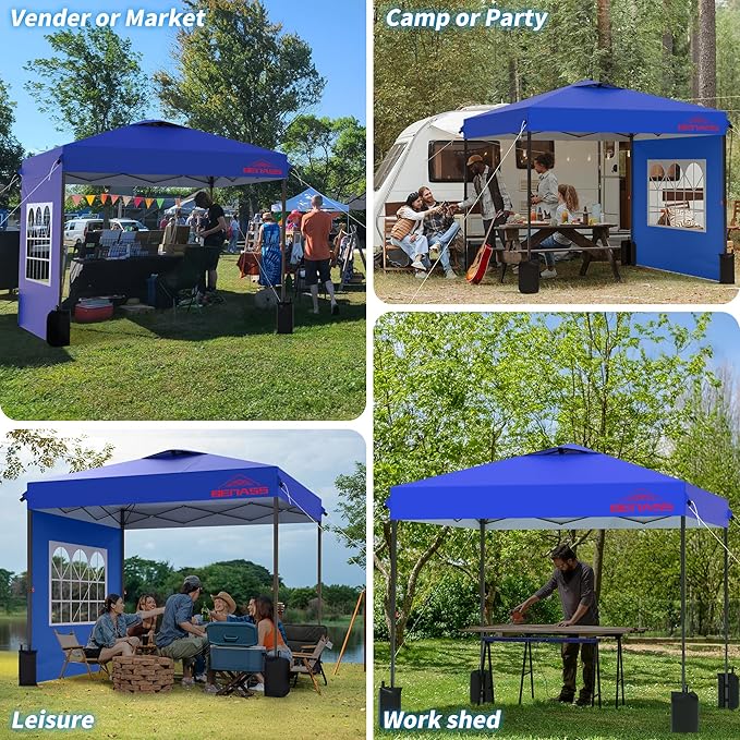 10x10 Pop Up Canopy Tent with Sidewalls, Easy Up, Heavy Duty, Events & Vendor - Image 6