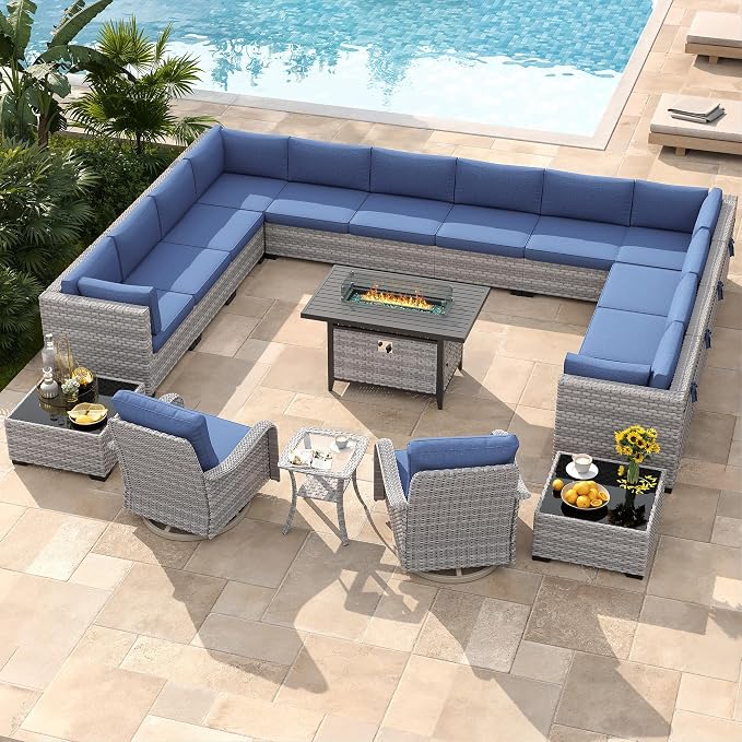 14-Seat Outdoor Wicker Patio Furniture Set - Image 2
