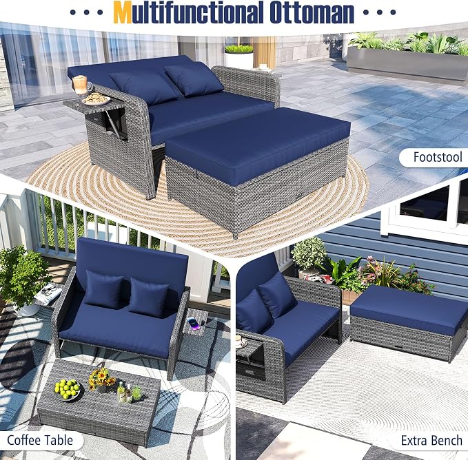 RELAX4LIFE Wicker Patio Outdoor Daybed - Image 9