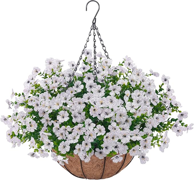 Artificial Faux Hanging Plants Flowers Basket - Image 9