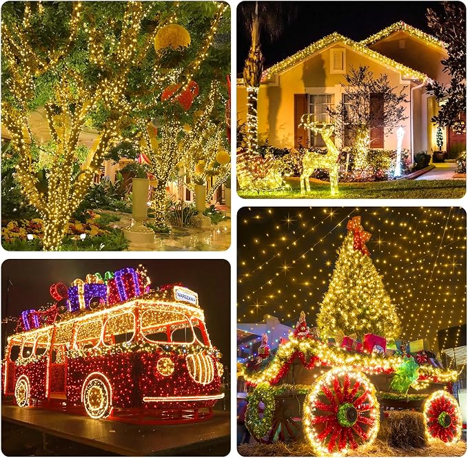 KNONEW 600ft 1500 LED Christmas String Lights Outdoor Green Wire 8 Modes & - Image 7