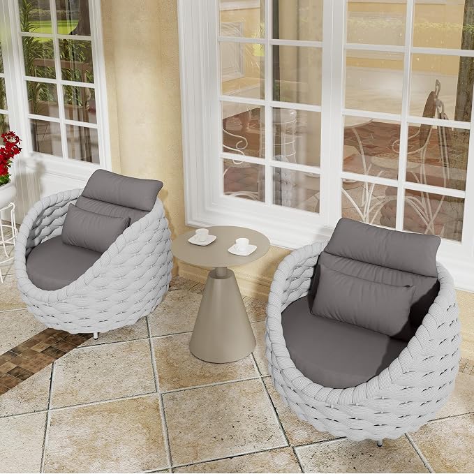 TWT 4 Pieces Patio Sofas All-Weather Rope Balcony Furniture - Image 11