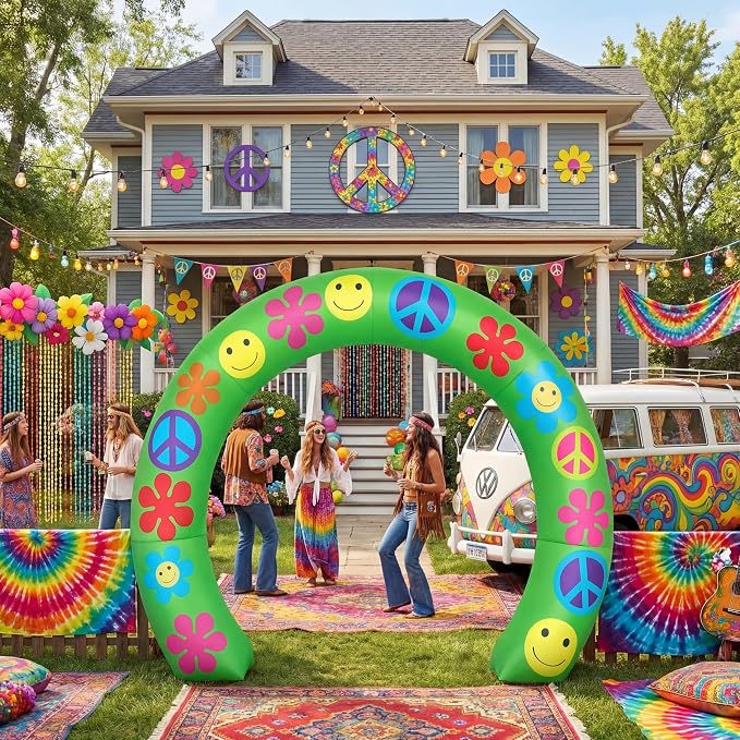 10 ft 60's Hippie Party Inflatable Decorations - Image 6