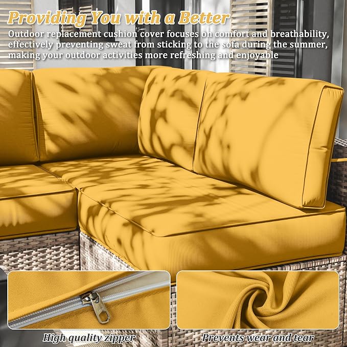 14 Pcs Outdoor Cushion Slipcovers Outdoor Patio Cushion Covers Replacement - Image 3